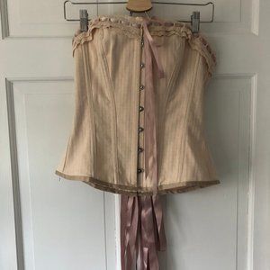 Corest Story Victorian Corest, Cream & Baby Pink